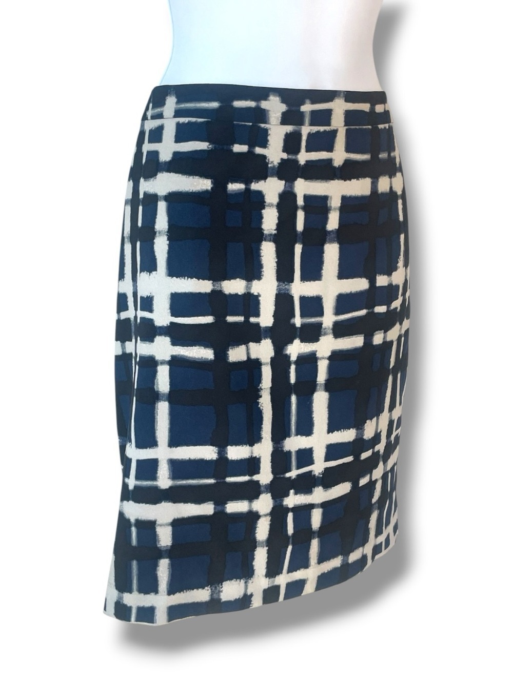 Banana Republic Abstract Plaid Pencil Skirt Size 10 Quite Luxury Career Office